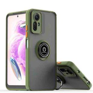 For Redmi Note 12S 4G Q Shadow 1 Series TPU + PC Phone Case with Ring(Army Green)
