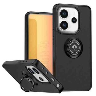 For Redmi Note 14 4G 164.84mm Q Shadow 1 Series TPU + PC Phone Case with Ring(Black+Black)