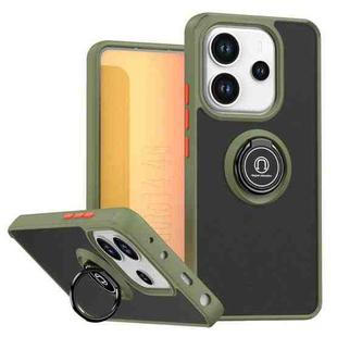 For Redmi Note 14 4G 164.84mm Q Shadow 1 Series TPU + PC Phone Case with Ring(Army Green)