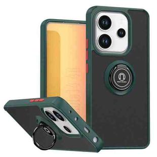 For Redmi Note 14 4G 164.84mm Q Shadow 1 Series TPU + PC Phone Case with Ring(Dark Green)
