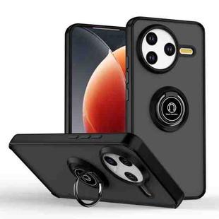 For Redmi K80 / Poco F7 Pro Q Shadow 1 Series TPU + PC Phone Case with Ring(Black+Black)