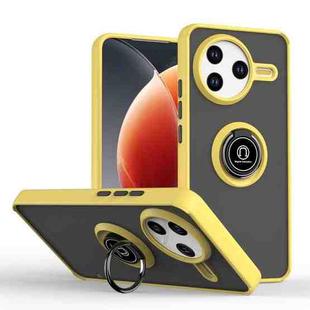 For Redmi K80 / Poco F7 Pro Q Shadow 1 Series TPU + PC Phone Case with Ring(Yellow)