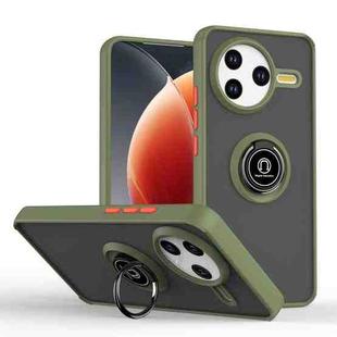 For Redmi K80 / Poco F7 Pro Q Shadow 1 Series TPU + PC Phone Case with Ring(Army Green)