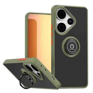 For Redmi Turbo 3 / Poco F6 Q Shadow 1 Series TPU + PC Phone Case with Ring(Army Green)