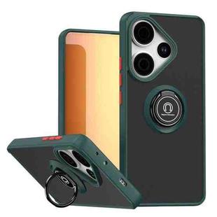 For Redmi Turbo 3 / Poco F6 Q Shadow 1 Series TPU + PC Phone Case with Ring(Dark Green)
