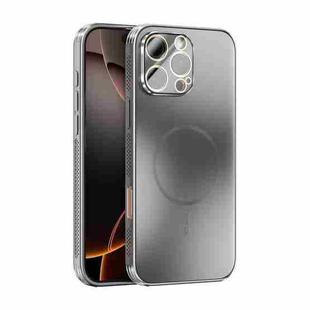 For iPhone 16 Pro Max ABEEL Heat Dissipation Frosted MagSafe Phone Case with Lens Film(Silver)