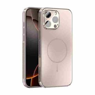 For iPhone 16 Pro Max ABEEL Heat Dissipation Frosted MagSafe Phone Case with Lens Film(Rose Gold)