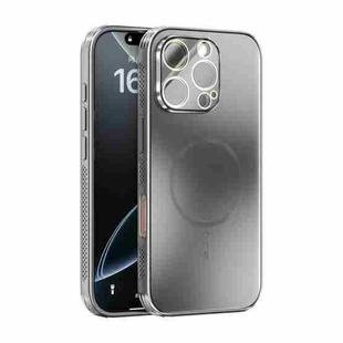 For iPhone 16 Pro ABEEL Heat Dissipation Frosted MagSafe Phone Case with Lens Film(Silver)