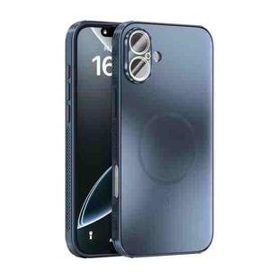 For iPhone 16 Plus ABEEL Heat Dissipation Frosted MagSafe Phone Case with Lens Film(Dark Blue)