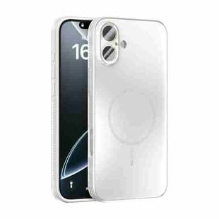 For iPhone 16 Plus ABEEL Heat Dissipation Frosted MagSafe Phone Case with Lens Film(White)