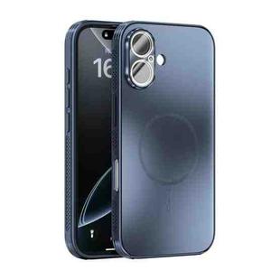 For iPhone 16 ABEEL Heat Dissipation Frosted MagSafe Phone Case with Lens Film(Dark Blue)