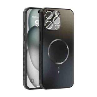 For iPhone 15 Pro Max ABEEL Heat Dissipation Frosted MagSafe Phone Case with Lens Film(Black)