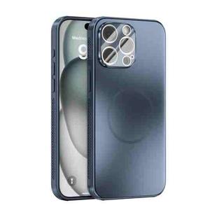 For iPhone 15 Pro Max ABEEL Heat Dissipation Frosted MagSafe Phone Case with Lens Film(Dark Blue)