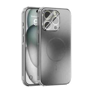 For iPhone 15 Pro ABEEL Heat Dissipation Frosted MagSafe Phone Case with Lens Film(Silver)