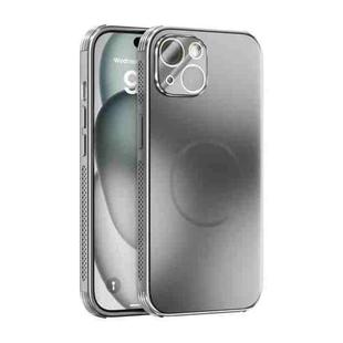 For iPhone 15 ABEEL Heat Dissipation Frosted MagSafe Phone Case with Lens Film(Silver)