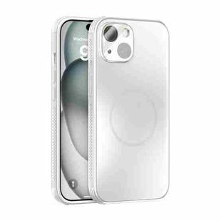 For iPhone 15 ABEEL Heat Dissipation Frosted MagSafe Phone Case with Lens Film(White)