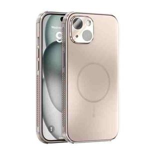 For iPhone 14 ABEEL Heat Dissipation Frosted MagSafe Phone Case with Lens Film(Rose Gold)