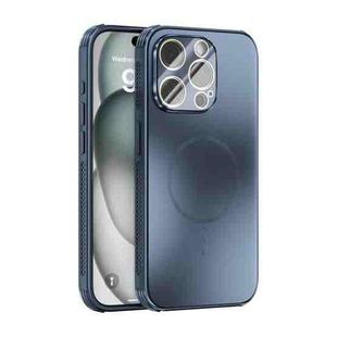 For iPhone 14 Pro ABEEL Heat Dissipation Frosted MagSafe Phone Case with Lens Film(Dark Blue)