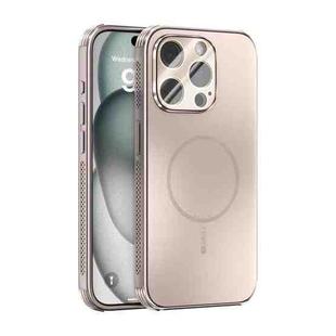 For iPhone 14 Pro ABEEL Heat Dissipation Frosted MagSafe Phone Case with Lens Film(Rose Gold)