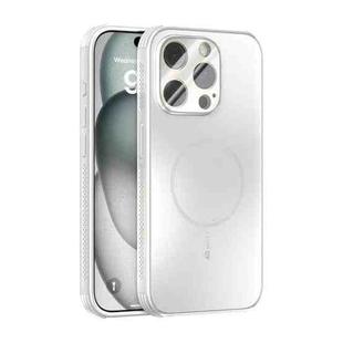 For iPhone 14 Pro ABEEL Heat Dissipation Frosted MagSafe Phone Case with Lens Film(White)