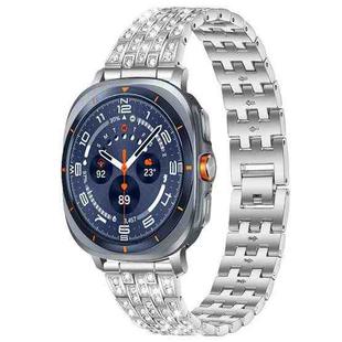 For Samsung Galaxy Watch Ultra/Ultra 2025 xDfind Five Beads Full Diamond Metal Watch Band(Silver)
