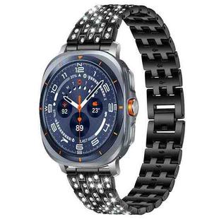 For Samsung Galaxy Watch Ultra/Ultra 2025 xDfind Five Beads Full Diamond Metal Watch Band(Black)
