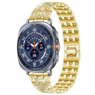 For Samsung Galaxy Watch Ultra/Ultra 2025 xDfind Five Beads Full Diamond Metal Watch Band(Gold)