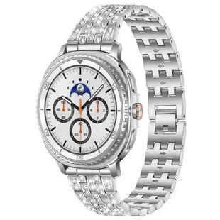 For Samsung Galaxy Watch8 / 8 Classic xDfind Five Beads Full Diamond Metal Watch Band(Silver)
