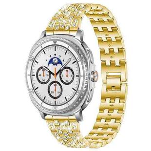 For Samsung Galaxy Watch8 / 8 Classic xDfind Five Beads Full Diamond Metal Watch Band(Gold)