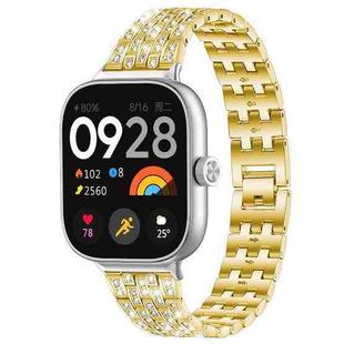 For Xiaomi Smart Band 9 Pro/8 Pro/Redmi Watch 5/4 xDfind Five Beads Full Diamond Metal Watch Band(Gold)