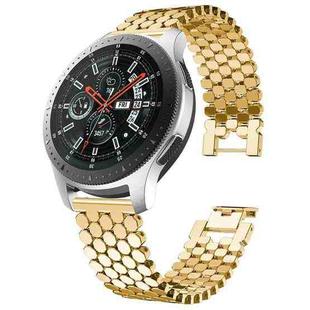 22mm xDfind Fish Scale Texture Metal Watch Band(Gold)