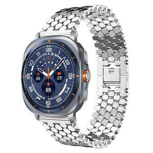 For Samsung Galaxy Watch Ultra/Ultra 2025 xDfind Fish Scale Texture Metal Watch Band(Silver)