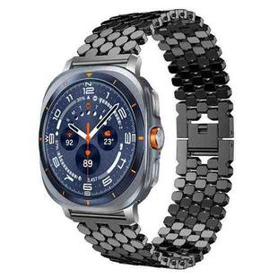 For Samsung Galaxy Watch Ultra/Ultra 2025 xDfind Fish Scale Texture Metal Watch Band(Black)