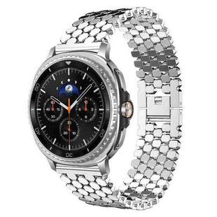 For Samsung Galaxy Watch8 / 8 Classic xDfind Fish Scale Texture Metal Watch Band(Silver)