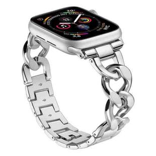 For Apple Watch 42 / 44 / 45 / 46 / 49mm xDfind Denim Chain Metal Watch Band(Silver)