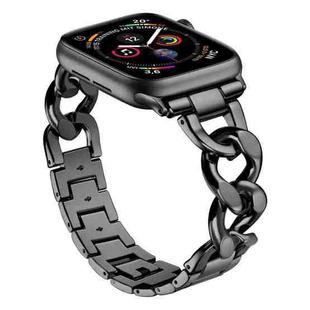 For Apple Watch 42 / 44 / 45 / 46 / 49mm xDfind Denim Chain Metal Watch Band(Black)