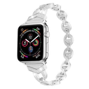 For Apple Watch 38 / 40 / 41 / S10 42mm xDfind Diamond Stainless Steel Watch Band(Silver)