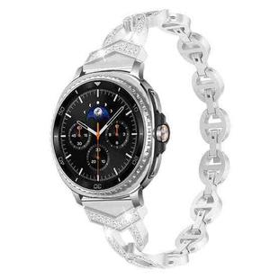 For Samsung Galaxy Watch8 / 8 Classic xDfind Diamond Stainless Steel Watch Band(Silver)
