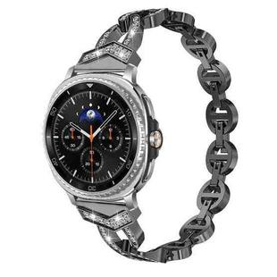 For Samsung Galaxy Watch8 / 8 Classic xDfind Diamond Stainless Steel Watch Band(Black)