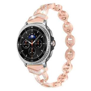 For Samsung Galaxy Watch8 / 8 Classic xDfind Diamond Stainless Steel Watch Band(Rose Gold)