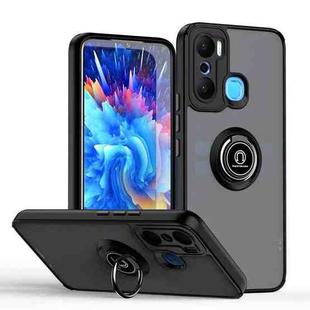For Infinix Hot 20 Play Q Shadow 1 Series TPU + PC Phone Case with Ring(Black+Black)