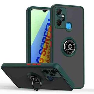 For Infinix Smart 6 Plus India Q Shadow 1 Series TPU + PC Phone Case with Ring(Dark Green)