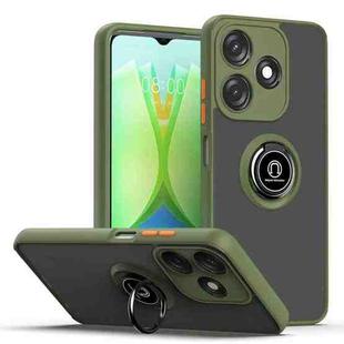 For Tecno Spark 10C Q Shadow 1 Series TPU + PC Phone Case with Ring(Army Green)