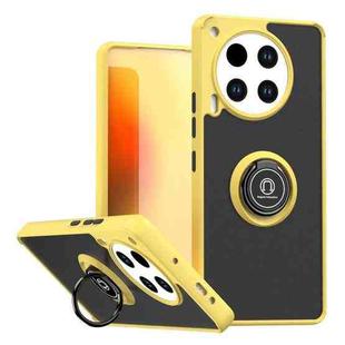 For Tecno Camon 30 4G Q Shadow 1 Series TPU + PC Phone Case with Ring(Yellow)