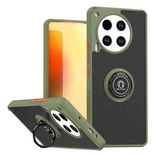 For Tecno Camon 30 4G Q Shadow 1 Series TPU + PC Phone Case with Ring(Army Green)