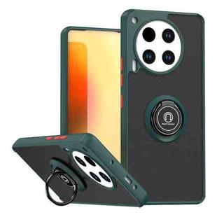 For Tecno Camon 30 4G Q Shadow 1 Series TPU + PC Phone Case with Ring(Dark Green)