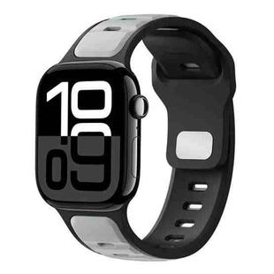 For Apple Watch 42mm / 41mm / 40mm / 38mm Two-color Liquid Silicone Watch Band(Light Grey Black)