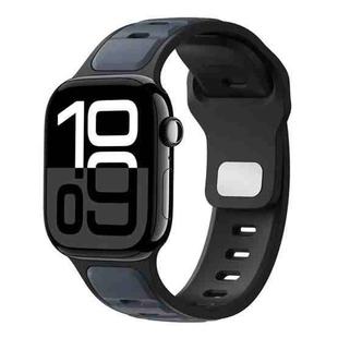 For Apple Watch 42mm / 41mm / 40mm / 38mm Two-color Liquid Silicone Watch Band(Midnight Black)