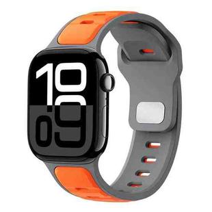 For Apple Watch 42mm / 41mm / 40mm / 38mm Two-color Liquid Silicone Watch Band(Orange Grey)