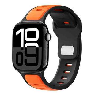 For Apple Watch 42mm / 41mm / 40mm / 38mm Two-color Liquid Silicone Watch Band(Orange Black)